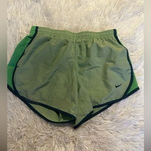 Green nike running shorts